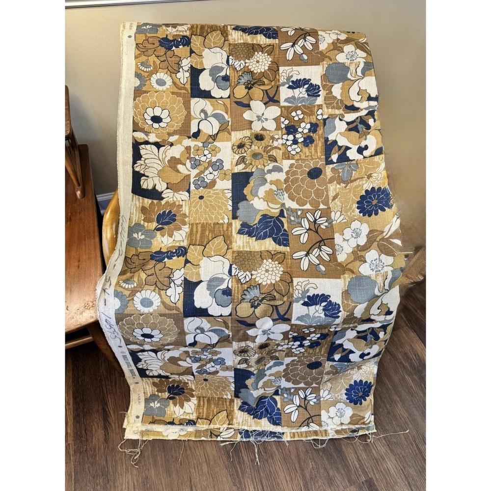 Vintage Boris Kroll Fabrics Kabuki MCM 3 3/4 Yards Continuous Fabric
